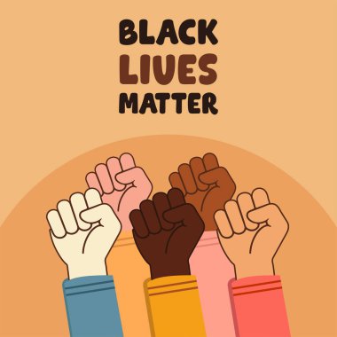 siyah hayatlar hashtag el yumruk kavramı siyah tarih poster tasarım vektörü düz Afrikalı Afro insanlar siyah ırkçı kampanya ayrımcılığı koyu renk deri eşitliği illüstrasyonu