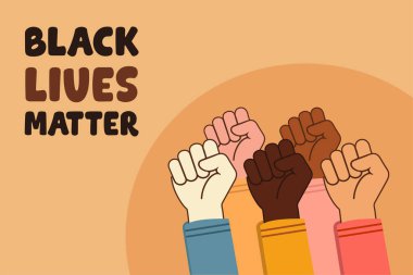 siyah hayatlar hashtag el yumruk kavramı siyah tarih poster tasarım vektörü düz Afrikalı Afro insanlar siyah ırkçı kampanya ayrımcılığı koyu renk deri eşitliği illüstrasyonu