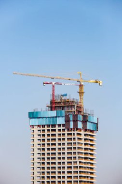 Belgrad 'da inşaat halindeki çok katlı yeni binaların inşaatı, 65. Kule