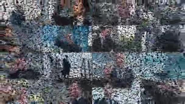 Geanimeerde Collage Met Veel Opnamen Van Een Jonge Zakenman Stad — Stockvideo