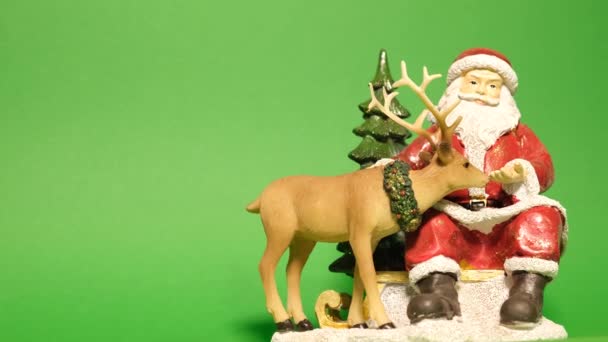 Yourself Gypsum Toys New Years Decoration Christmas Tree Santa Claus — Stock Video