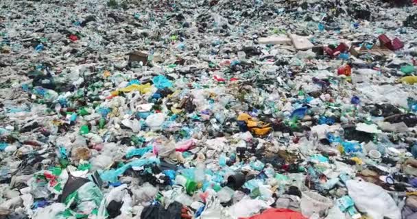 Letecká Fotka Výšky Hromady Odpadků Velká Skládka Potřeba Vybudovat Zařízení — Stock video