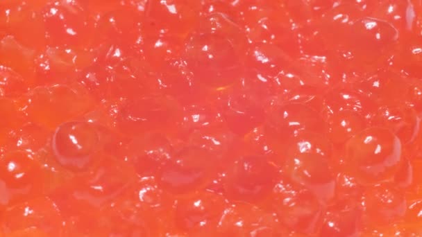 在盘上旋转的红色鲑鱼的特写 食品视频背景 4K视频 — 图库视频影像