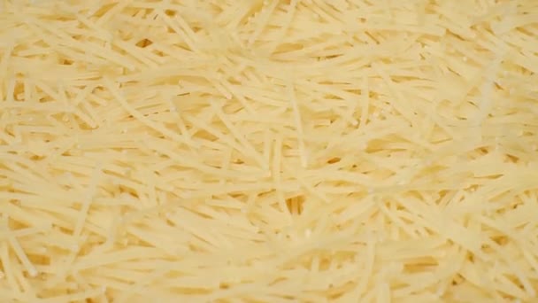 Fondo Pasta Giratoria Vista Superior Preparación Fideos Instantáneos Cerca — Vídeo de stock