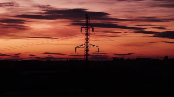 Energy Crisis Ukraine Power Outage City Background Sky Dark Clouds — Stock video