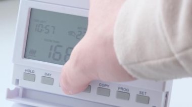 Management The climate control panel in the house. Close up