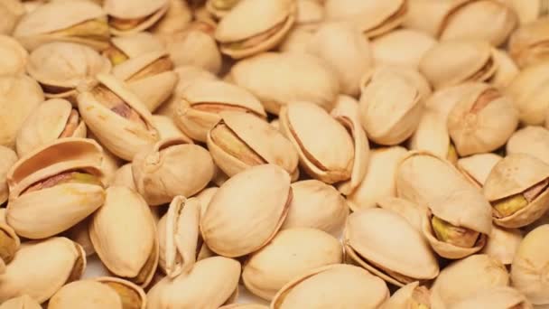Delicious Pistachios Shell Rotate Circle Beer Snack Food Concept Video — Video