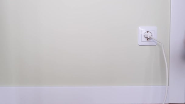 Prevention Fires Electrical Network Turning Electrical Appliances Electrical Outlet Apartment — Vídeo de Stock
