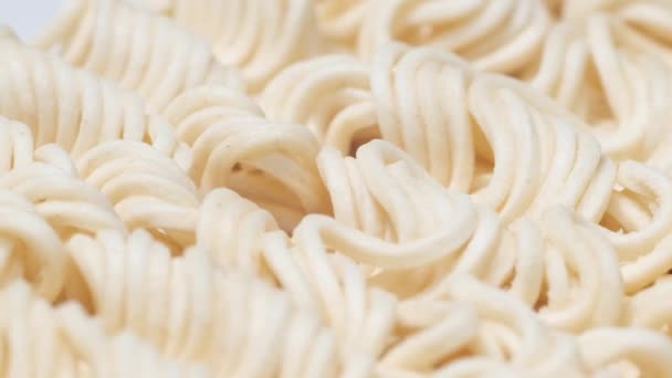 Instant Vermicelli Close Fast Food Flour Products Macaroni Rotation Circle — Stock Video