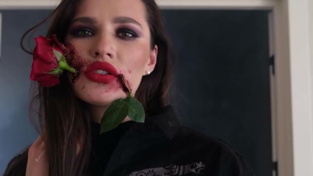 Makeup Celebrating Day Dead Mexico Portrait Lady Death Video — 비디오