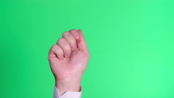 Αρσενικό Χέρι Που Κάνει Χειρονομίες Δάχτυλα Χτύπα Χέρι Ανθρώπινες Χειρονομίες — Αρχείο Βίντεο