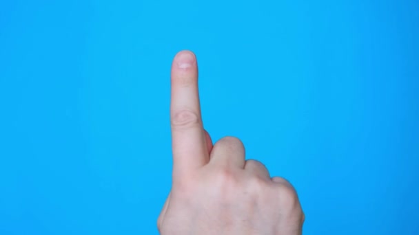 Visão Close Toque Mão Masculina Clicando Com Dedo Tela Cromo — Vídeo de Stock