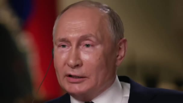 Vladimir Putin President Russian Federation Gives Interview Journalists Moscow Russia — Stockvideo