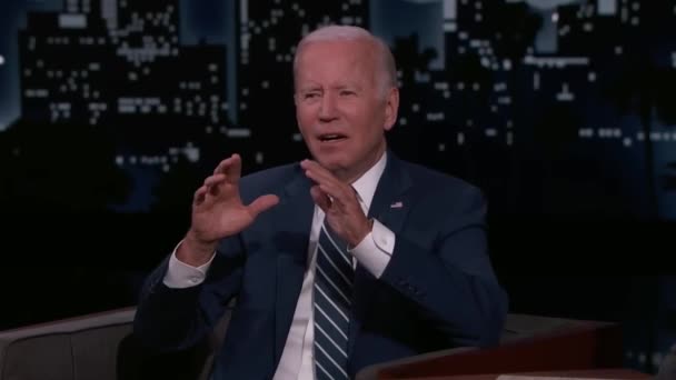 Président Américain Joe Biden Est Interviewé Dans Une Émission Télévision — Video