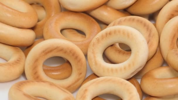 Pastelaria Tradicional Ucraniana Feita Massa Seca Secagem Bagels Delicioso Lanche — Vídeo de Stock