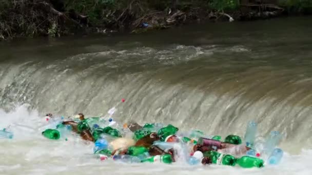 Uso Irracional Lixo Por Humanos Contaminação Biosfera Com Plástico Não — Vídeo de Stock
