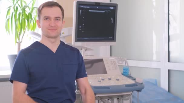 Ultrahang Diagnosztika Orvos Egy Reprodukciós Orvos Irodában Videó — Stock videók