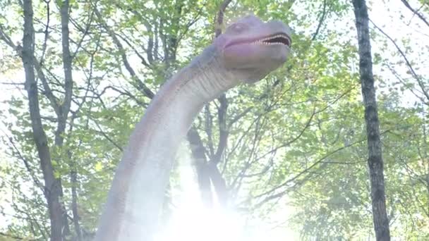 Los Dinosaurios Más Grandes Una Madre Dinosaurio Con Sus Cachorros — Vídeos de Stock