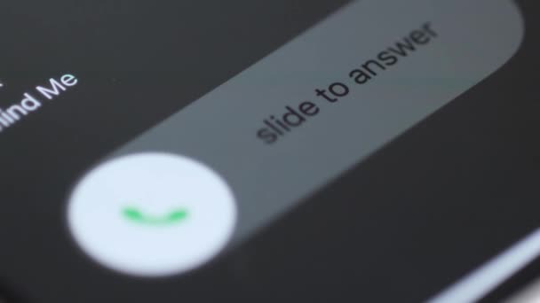 Εισερχόμενη Κλήση Μακροεντολή Βίντεο Smartphone Απαντώ Εισερχόμενη Κλήση Στο Τηλέφωνο — Αρχείο Βίντεο