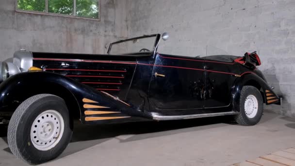 Колекція Старих Автомобілів Другої Світової Війни Виставка Німецьких Ретроавтомобілів — стокове відео