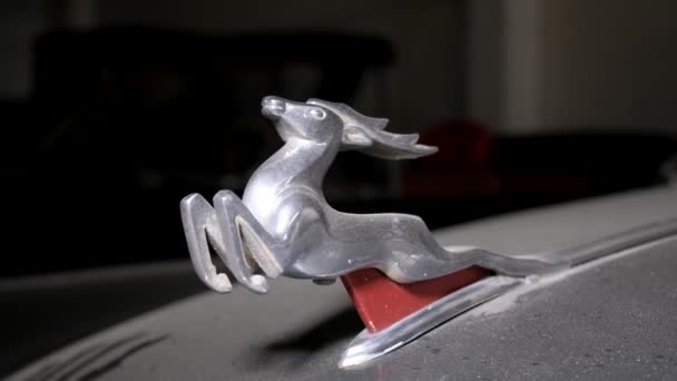 Brand Car Badge Emblem Hood Deer Series Gaz Ukraine Ternopil — Video Stock