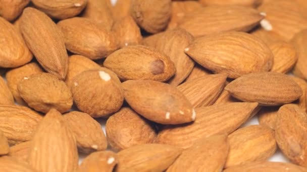 Rotating Background Almonds Tasty Useful Almond Full Frame Fried Almonds — ストック動画