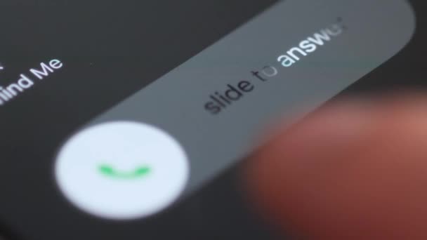 Macro Video Call Smartphone Personal Unknown Number Receiving Incoming Call — Stok video