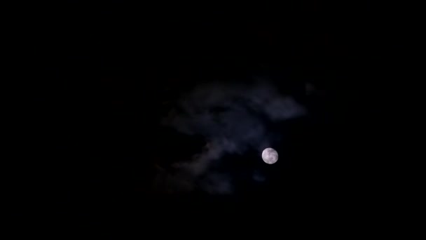 Time Lapse Bright Yellow Moon Night Dark Clouds Astrology Concept — стокове відео