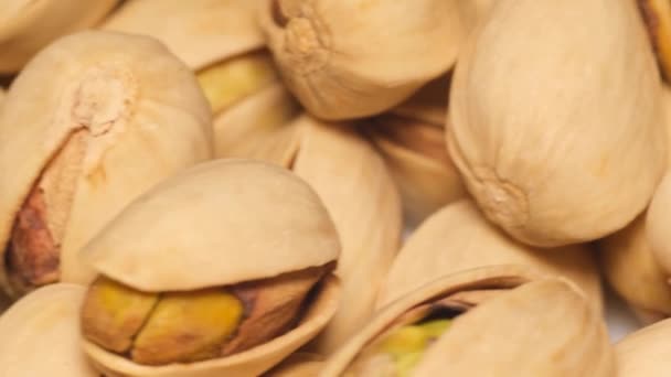 Rotating Background Bunch Pistachio Nuts Ready Eat Food Close Pistachio — 图库视频影像
