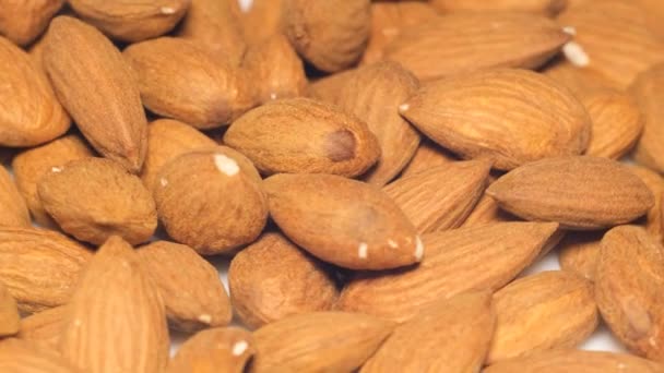 Rotating Background Almonds Tasty Useful Almond Full Frame Fried Almonds — Αρχείο Βίντεο