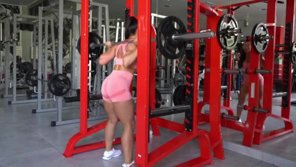 Sportsman Girl Doing Exercises Fitness Sport People Concept Sporty Woman — Stock videók