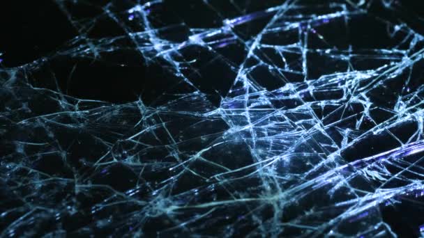 Macro Video Cracked Smartphone Glass Illuminated Led Light Cracks Glass — Video Stock