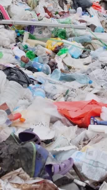 Hint Okyanusu Kıyısındaki Plastik Çöpler Çevre Kirliliği Çevresel Felaket Kavramı — Stok video