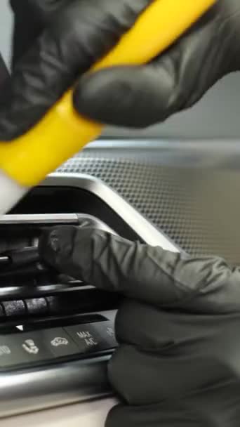 Pulizia Auto Professionale Dettaglio Interno Lavaggio Secco Interno Auto Élite — Video Stock