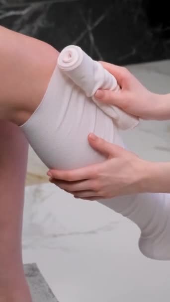 Procédure Emballage Habillage Cellulite Enveloppement Cellulite Concept Lutte Contre Cellulite — Video