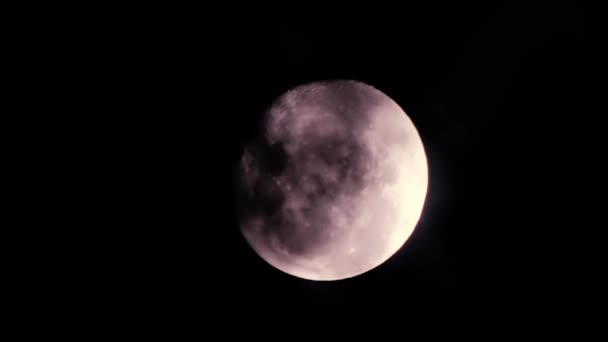 Úplněk Temné Obloze Mraky Noci Astrologický Koncept Svislé Video — Stock video
