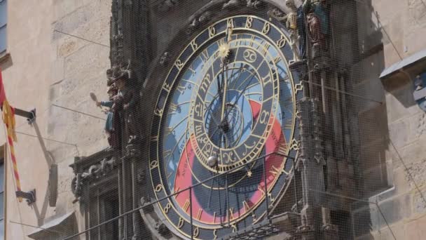 Празькі Астрономічні Часи Наукова Пам Ятка Середньовіччя Розташована Столиці Чехії — стокове відео