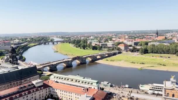 Imagens Drones Rio Elba Dresden Alemanha — Vídeo de Stock