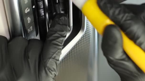 Limpeza Profissional Carro Interior Detalhando Limpeza Seco Carro Elite Interior — Vídeo de Stock