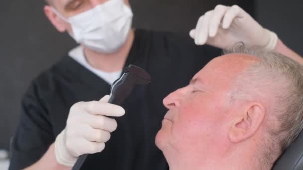 Konsultation Eines Plastischen Chirurgen Vorbereitung Für Eine Operation Gesicht Eines — Stockvideo