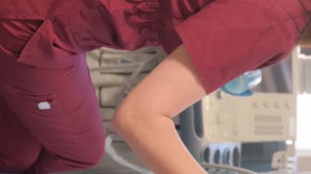 Ультразвукове Дослідження Вен Ноги Хворого Пацієнта Лікування Варикозних Вен Ніг — стокове відео