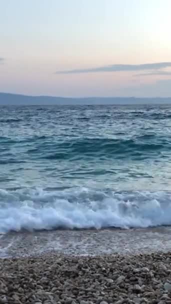 Waves Sea Sunset Pebble Beach Sunset Empty Shoreline Pebble Beach — Video