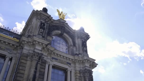 Prachtige Architectuur Van Europese Stad Dresden Duitsland Het Centrum Van — Stockvideo