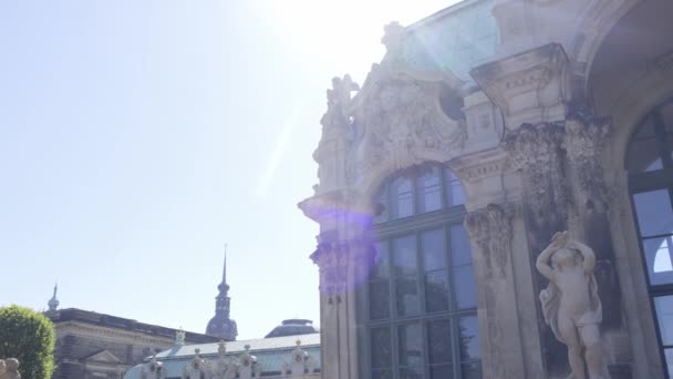 Архитектура Европейского Города Мбаппе Германии Центра Саксонии Один Крупнейших Центров — стоковое видео