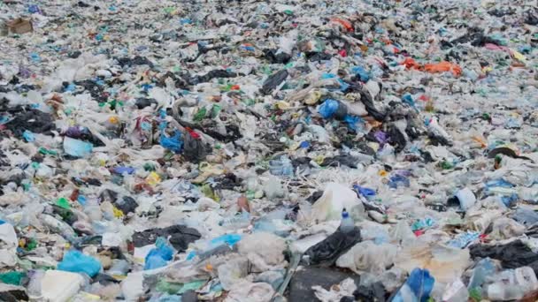 Berge Großer Müllberge Und Umweltverschmutzung Gestank Und Giftige Rückstände Das — Stockvideo