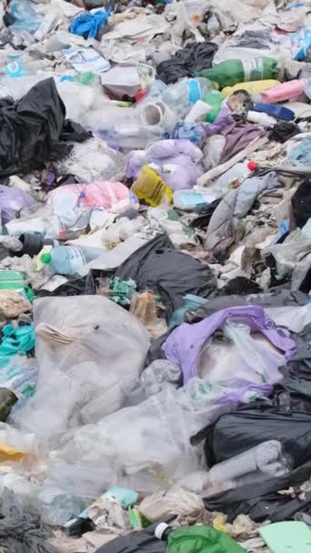 Plastic Afval Aan Kust Van Oceaan Vervuilde Zee Milieuramp Giftig — Stockvideo