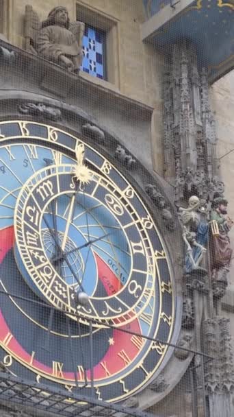 Relógio Astronômico Orloj Prédio Salão Praça Cidade Velha Praga Sem — Vídeo de Stock
