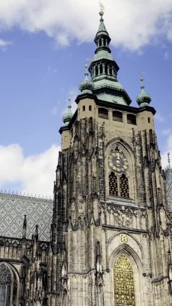 Het Historische Deel Van Stad Praag Zomer Toeristisch Europa Verticale — Stockvideo