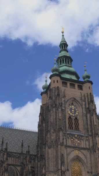 Präster Vitus Katedralen Sommaren Vacker Stad Prag Tjeckien — Stockvideo