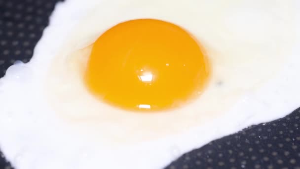 Μαγειρεύοντας Ένα Αυγό Ένα Τηγάνι Μαγείρεμα Τηγανητό Αυγό — Αρχείο Βίντεο